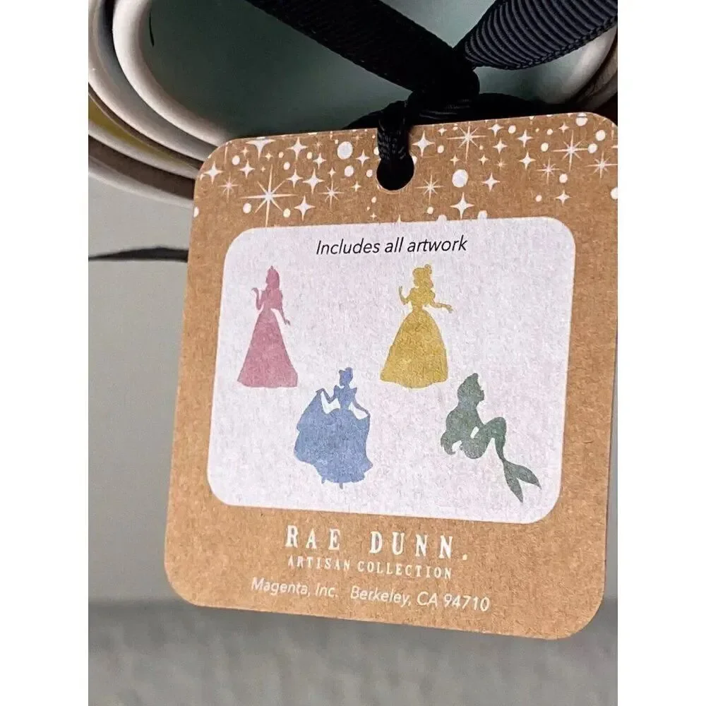RAE DUNN Disney Princess‎ Silhouette Watercolor Ceramic Measuring Cups Set Of 4